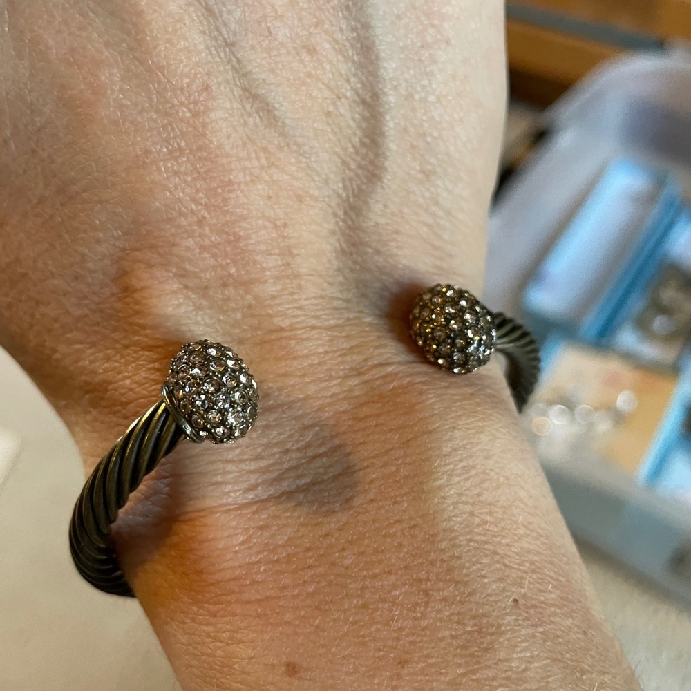 Bronze color bracelet w/Swarovski Crystals